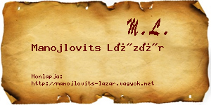 Manojlovits Lázár névjegykártya